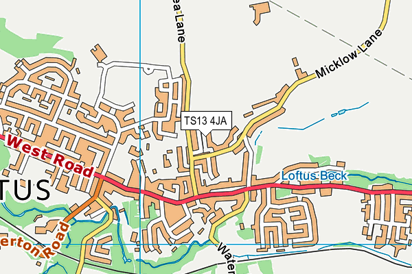 TS13 4JA map - OS VectorMap District (Ordnance Survey)