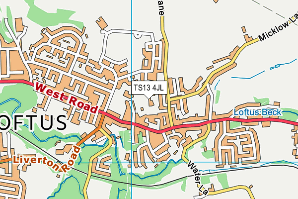 TS13 4JL map - OS VectorMap District (Ordnance Survey)