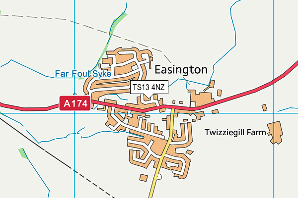 TS13 4NZ map - OS VectorMap District (Ordnance Survey)