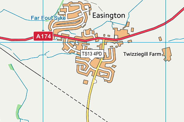 TS13 4PD map - OS VectorMap District (Ordnance Survey)