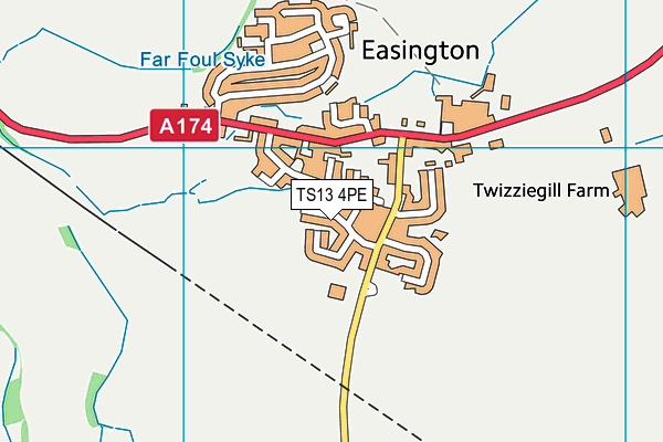 TS13 4PE map - OS VectorMap District (Ordnance Survey)