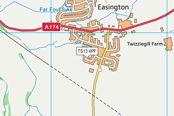 TS13 4PF map - OS VectorMap District (Ordnance Survey)