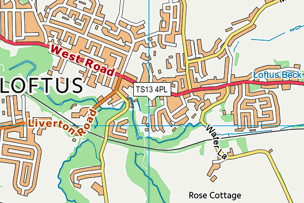 TS13 4PL map - OS VectorMap District (Ordnance Survey)