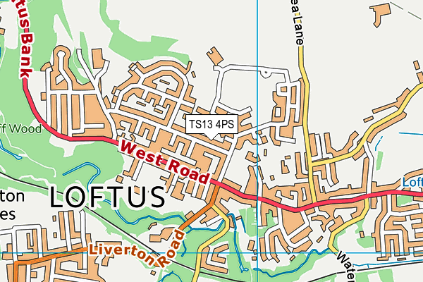 TS13 4PS map - OS VectorMap District (Ordnance Survey)