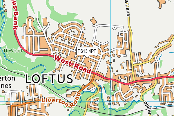 TS13 4PT map - OS VectorMap District (Ordnance Survey)