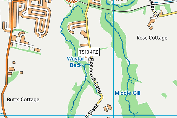 Rosecroft School (Closed) map (TS13 4PZ) - OS VectorMap District (Ordnance Survey)