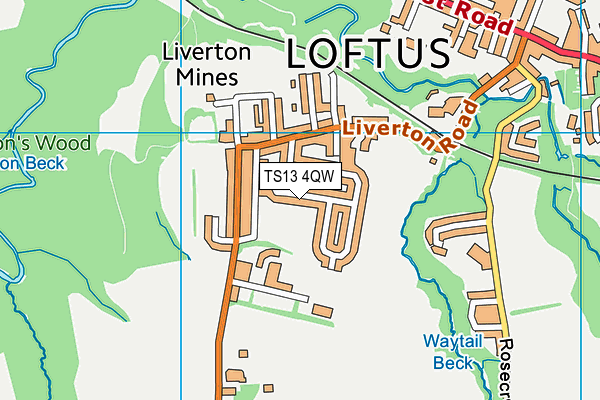 TS13 4QW map - OS VectorMap District (Ordnance Survey)