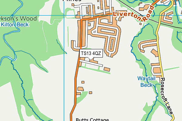 TS13 4QZ map - OS VectorMap District (Ordnance Survey)