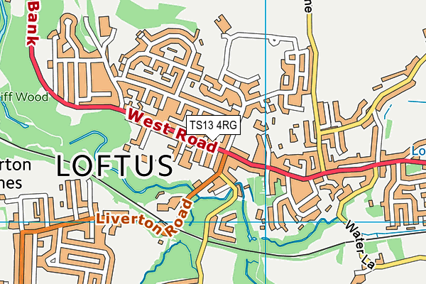 TS13 4RG map - OS VectorMap District (Ordnance Survey)