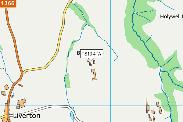 TS13 4TA map - OS VectorMap District (Ordnance Survey)