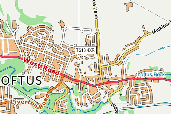 TS13 4XR map - OS VectorMap District (Ordnance Survey)