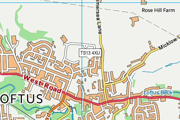 TS13 4XU map - OS VectorMap District (Ordnance Survey)