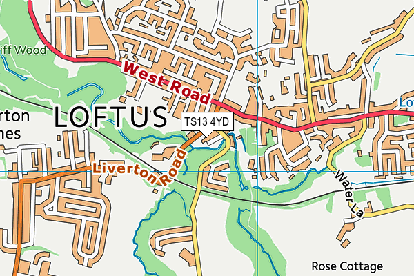 TS13 4YD map - OS VectorMap District (Ordnance Survey)