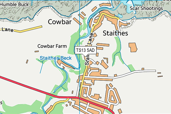 TS13 5AD map - OS VectorMap District (Ordnance Survey)