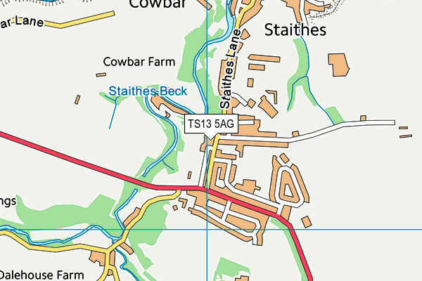 TS13 5AG map - OS VectorMap District (Ordnance Survey)