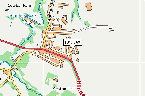 TS13 5AX map - OS VectorMap District (Ordnance Survey)