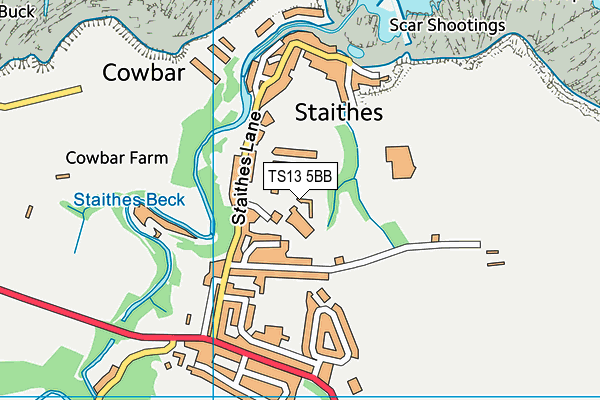 TS13 5BB map - OS VectorMap District (Ordnance Survey)