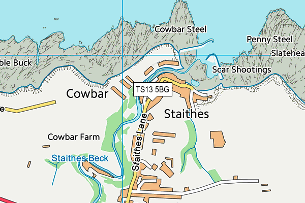 TS13 5BG map - OS VectorMap District (Ordnance Survey)