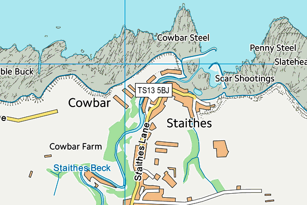 TS13 5BJ map - OS VectorMap District (Ordnance Survey)