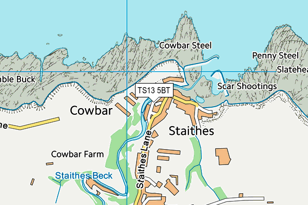 TS13 5BT map - OS VectorMap District (Ordnance Survey)