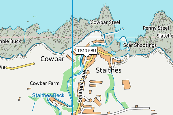 TS13 5BU map - OS VectorMap District (Ordnance Survey)