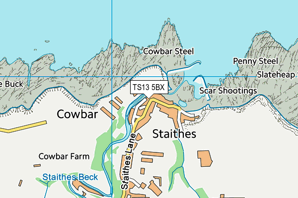 TS13 5BX map - OS VectorMap District (Ordnance Survey)