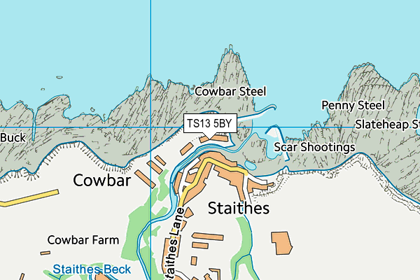 TS13 5BY map - OS VectorMap District (Ordnance Survey)