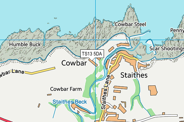 TS13 5DA map - OS VectorMap District (Ordnance Survey)