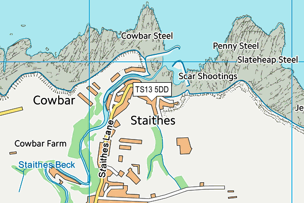 TS13 5DD map - OS VectorMap District (Ordnance Survey)