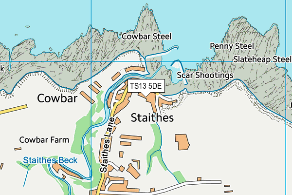 TS13 5DE map - OS VectorMap District (Ordnance Survey)