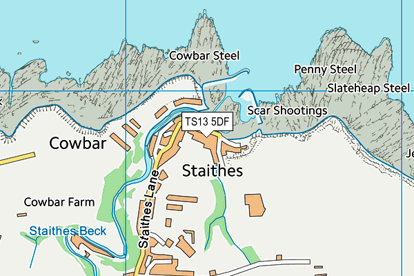 TS13 5DF map - OS VectorMap District (Ordnance Survey)