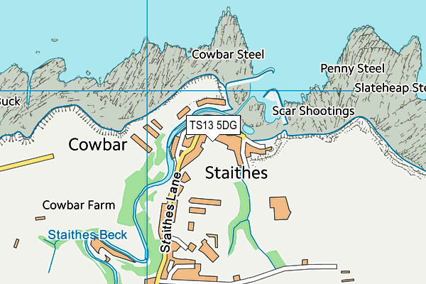 TS13 5DG map - OS VectorMap District (Ordnance Survey)