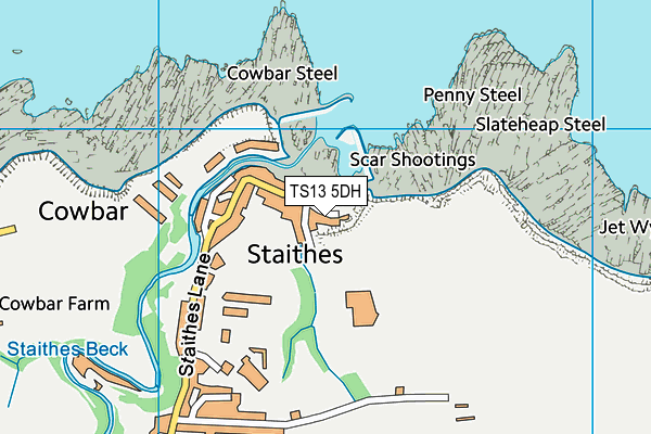 TS13 5DH map - OS VectorMap District (Ordnance Survey)