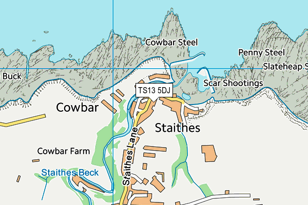 TS13 5DJ map - OS VectorMap District (Ordnance Survey)