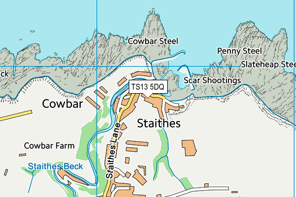 TS13 5DQ map - OS VectorMap District (Ordnance Survey)