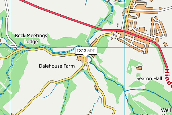 TS13 5DT map - OS VectorMap District (Ordnance Survey)