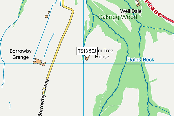 TS13 5EJ map - OS VectorMap District (Ordnance Survey)