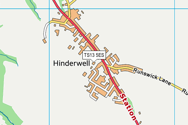 TS13 5ES map - OS VectorMap District (Ordnance Survey)