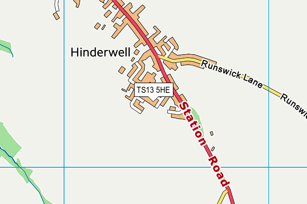 TS13 5HE map - OS VectorMap District (Ordnance Survey)