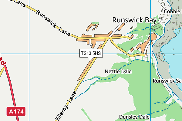 TS13 5HS map - OS VectorMap District (Ordnance Survey)