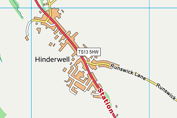 TS13 5HW map - OS VectorMap District (Ordnance Survey)