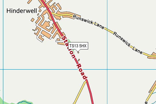 Hinderwell Sports Field map (TS13 5HX) - OS VectorMap District (Ordnance Survey)