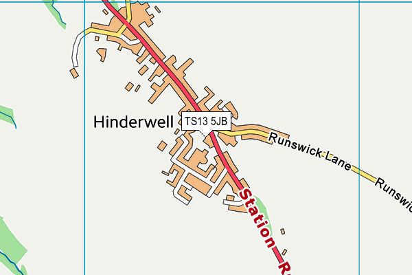 TS13 5JB map - OS VectorMap District (Ordnance Survey)