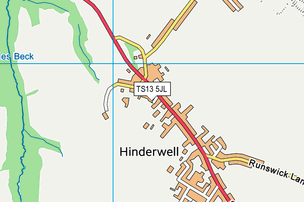 TS13 5JL map - OS VectorMap District (Ordnance Survey)