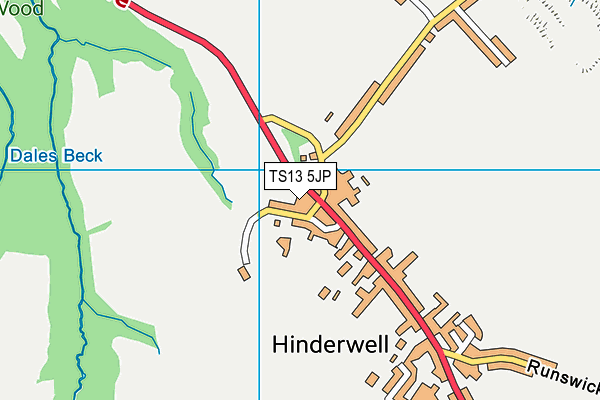 TS13 5JP map - OS VectorMap District (Ordnance Survey)