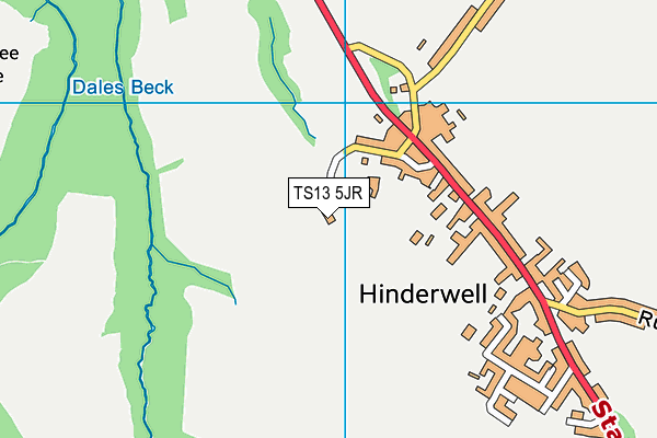 TS13 5JR map - OS VectorMap District (Ordnance Survey)