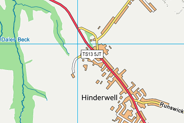 TS13 5JT map - OS VectorMap District (Ordnance Survey)