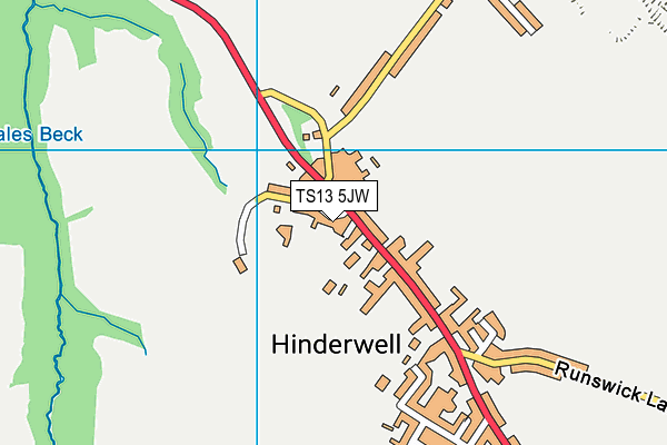 TS13 5JW map - OS VectorMap District (Ordnance Survey)