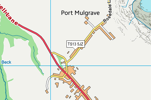 TS13 5JZ map - OS VectorMap District (Ordnance Survey)