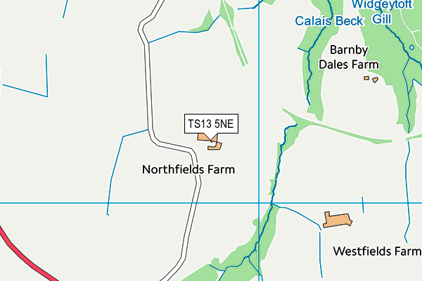 TS13 5NE map - OS VectorMap District (Ordnance Survey)